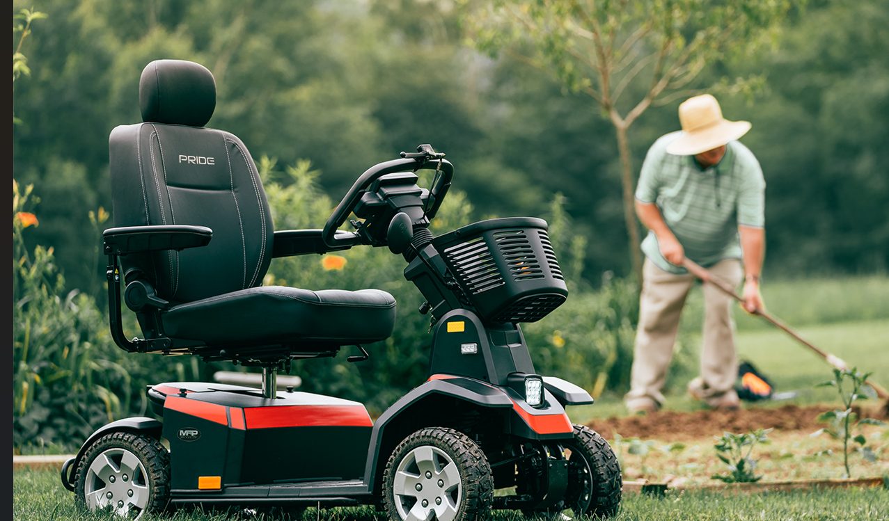 A Pride Mobility image of one of their mobility products.