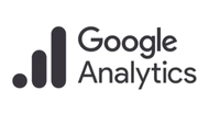 A black and white logo image of Google Analytics.