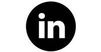 A black and white logo image of LinkedIn.