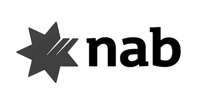 A black and white logo image of NAB.