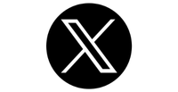A black and white logo image of X.