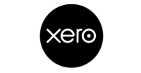 A black and white logo image of Xero.