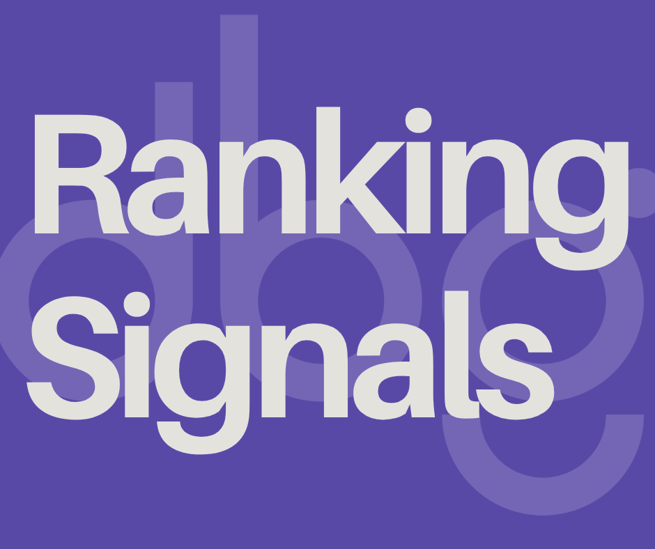 Real Time Ranking Signals Ranking Signals - DBG Technologies